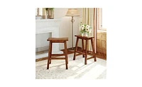 Slickblue Farmhouse Rustic 2-Piece Counter Height Wood Kitchen Dining Stools Perfect for Small Spaces