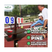Swooc Cornhole Score Keeper & Other Yard Games – Weather Resistant – Cornhole Scoreboard With Drink Holder & Bottle Opener