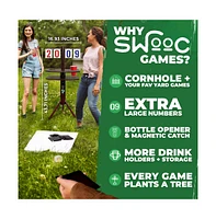 Swooc Cornhole Score Keeper & Other Yard Games – Weather Resistant – Cornhole Scoreboard With Drink Holder & Bottle Opener