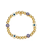 Unwritten Crystal Evil Eye Beaded Stretch Bracelet