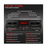 Pyle Dual Cassette Deck Stereo with CrO2 Tape Selector