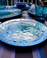 Certified International Radiance Teal Melamine Dinner Plates, Set of 6