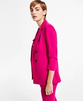 Bar Iii Women's Ruched-Sleeve Open-Front Blazer, Created for Macy's