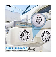 Pyle 6.5" Marine Component Speakers, 2-Way, Waterproof, 200 Watt, White