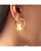 Disney Winnie The Pooh And Piglet Mismatched Heart Hoop Earrings