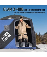 Clam X-400 Portable 8 Ft 4 Person Pop Up Ice Fishing Thermal Hub Shelter Tent