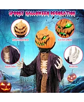 5.6 Ft Halloween Animated Standing Pumpkin Scarecrow