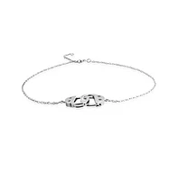 Bling Jewelry Handcuff Interlocking Hotwire Anklet Lucky Charm Anklet Link Ankle Bracelet For Women .925 Sterling Silver Adjustable 9 To 10 Inch With