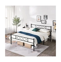 Yaheetech Simple Metal Platform Bed Frame with Slat Support