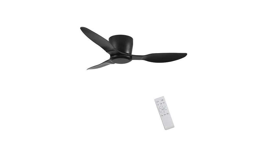 Slickblue Flush Mount Ceiling Fan without Light – 3 Reversible Blades, 6