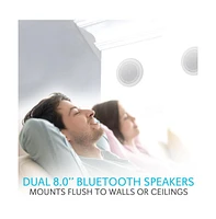 Pyle 8.0'' Bluetooth Ceiling/Wall Speakers, 2-Way Flush Mount, 250 Watt, Home Speaker Pair