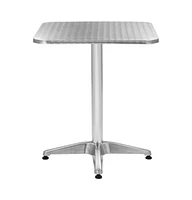 vidaXL Patio Table Silver 23.6"x23.6"x27.6" Aluminum