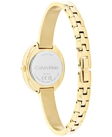 Calvin Klein Women Twisted Bezel Gold-tone Stainless Steel Bracelet Watch 24mm