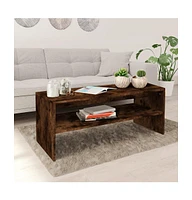 vidaXL Coffee Table Smoked Oak 39.4"x15.7"x15.7" Engineered Wood