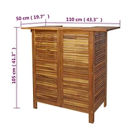 vidaXL Bar Table 43.3"x19.7"x41.3" Solid Acacia Wood