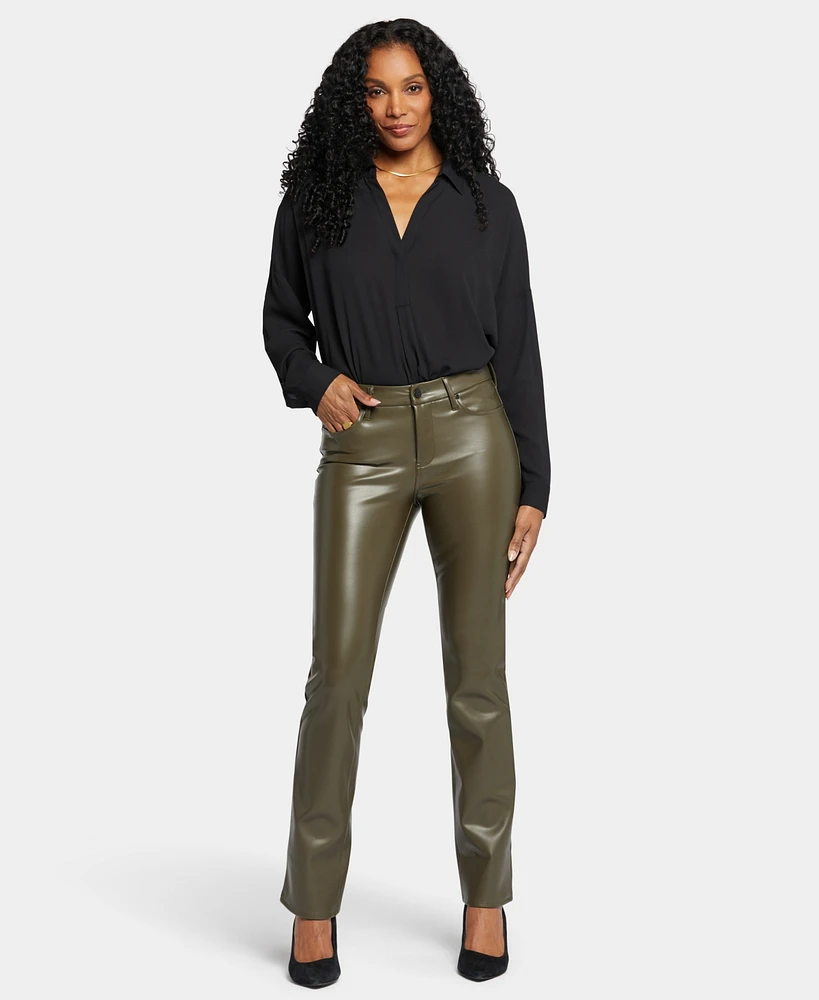 Nydj Women's Faux Leather Marilyn Straight Pants