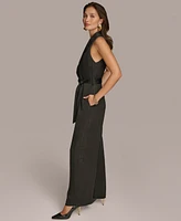 Donna Karan New York Women's Shawl-Collar Tie-Waist Jumpsuit