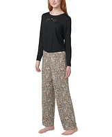 Hue Women's 2-Pc. Timeless Soft Jersey Printed Pajama Set