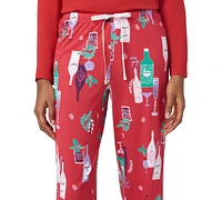 Hue Women's Winter Cocktails Mid-Rise Pajama Pants