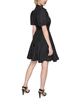 Karl Lagerfeld Paris Women's Belted Mini Shirtdress