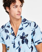 Sun + Stone Men's Pete Leaf Pattern Short-Sleeve Shirt, Created for Macy's