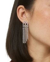 Ajoa by Nadri Rhodium-Plated Pave Ghost Fringe Drop Earrings