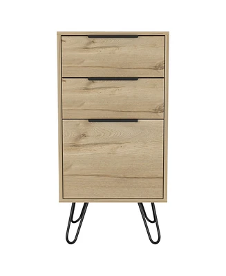 Depot E-Shop Begonia Light Dresser 35"H, 17"W, Superior Top,Three Drawers, Hairpin Legs