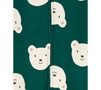 Carter's Baby Bear-Print Hooded Fleece Jumpsuit