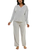 Roudelain Women's Long-Sleeve Ribbed Velour Pajama Set