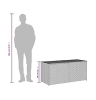 vidaXL Garden Storage Box Gray 74.8 Gal Poly Rattan
