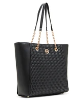 Anne Klein Large Ruched Chain Straps Tote Bag