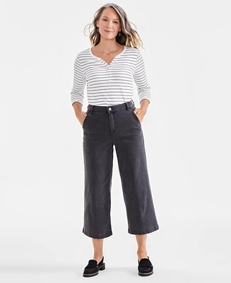 Style & Co Women's High-Rise Wide-Leg Crop Jeans