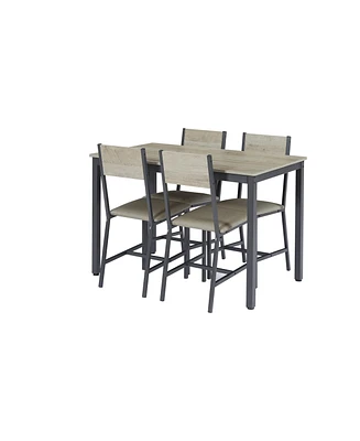 Slickblue Dining Set for 5 Kitchen Table with 4 Upholstered Chairs for Stylish and Comfortable Dining