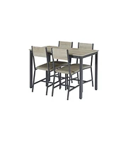 Slickblue Dining Set for 5 Kitchen Table with 4 Upholstered Chairs for Stylish and Comfortable Dining