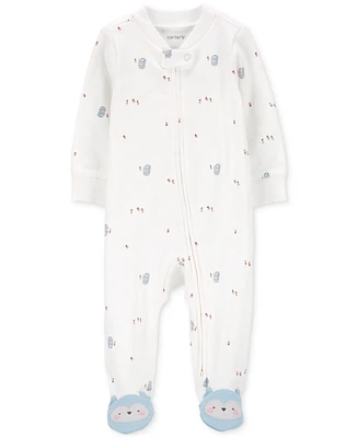 Carter's Baby Boys and Baby Girl 2-Way-Zip Cotton Sleep & Play Footed Pajamas