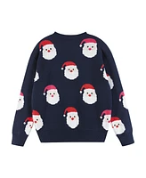 Andy & Evan Big Girls Navy Santa Sweater