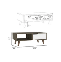 Depot E-Shop Kobe Coffee Table 2.0 , One Open Shelf, One Drawer