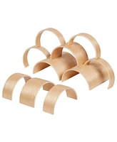 ECR4Kids Wooden Tunnels and Arches, Natural, 10-Piece