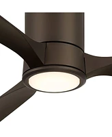 Casa Vieja 56" Keel Modern Indoor Outdoor Ceiling Fan 3 Blade Led Light Remote Control Emperial Bronze Finish Blades Bedroom Patio Living Room Hugger