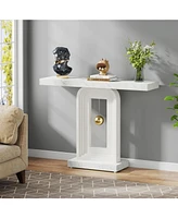 Tribesigns Modern Console Table, 40 Inches Narrow Sofa Entryway Table with Pendulum Shape Base, Contemporary Wood Accent Table for Living Room Hallway