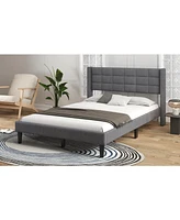 Slickblue Queen Size Upholstered Platform Bed with Support Legs