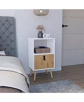Toka Tall Nightstand 29"H, with One Drawer and Functional Storage