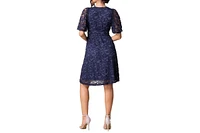 Kiyonna Women's Starry Sequin Lace V-Neck Cocktail Dress with Pockets