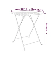 vidaXL Folding Bistro Table 21.7"x21.3"x28" Solid Wood Acacia and Steel