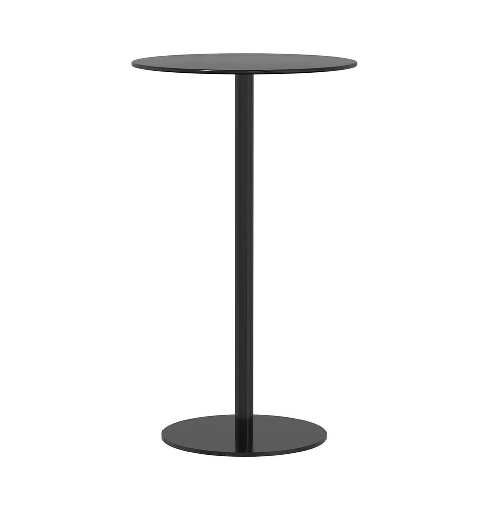 vidaXL Patio Table Round Black 23.6"x41.3" Steel