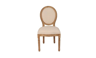 Slickblue Set of 2 French Country Dining Chairs with Round Back Elegant and Rustic Seating for Dining Room