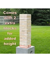 Yard Games Large Tumbling Timbers 24" Wood Block Stacking Game w/ Case, Natural