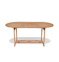 vidaXL Patio Table 70.8"x35.4"x29.5" Solid Teak Wood