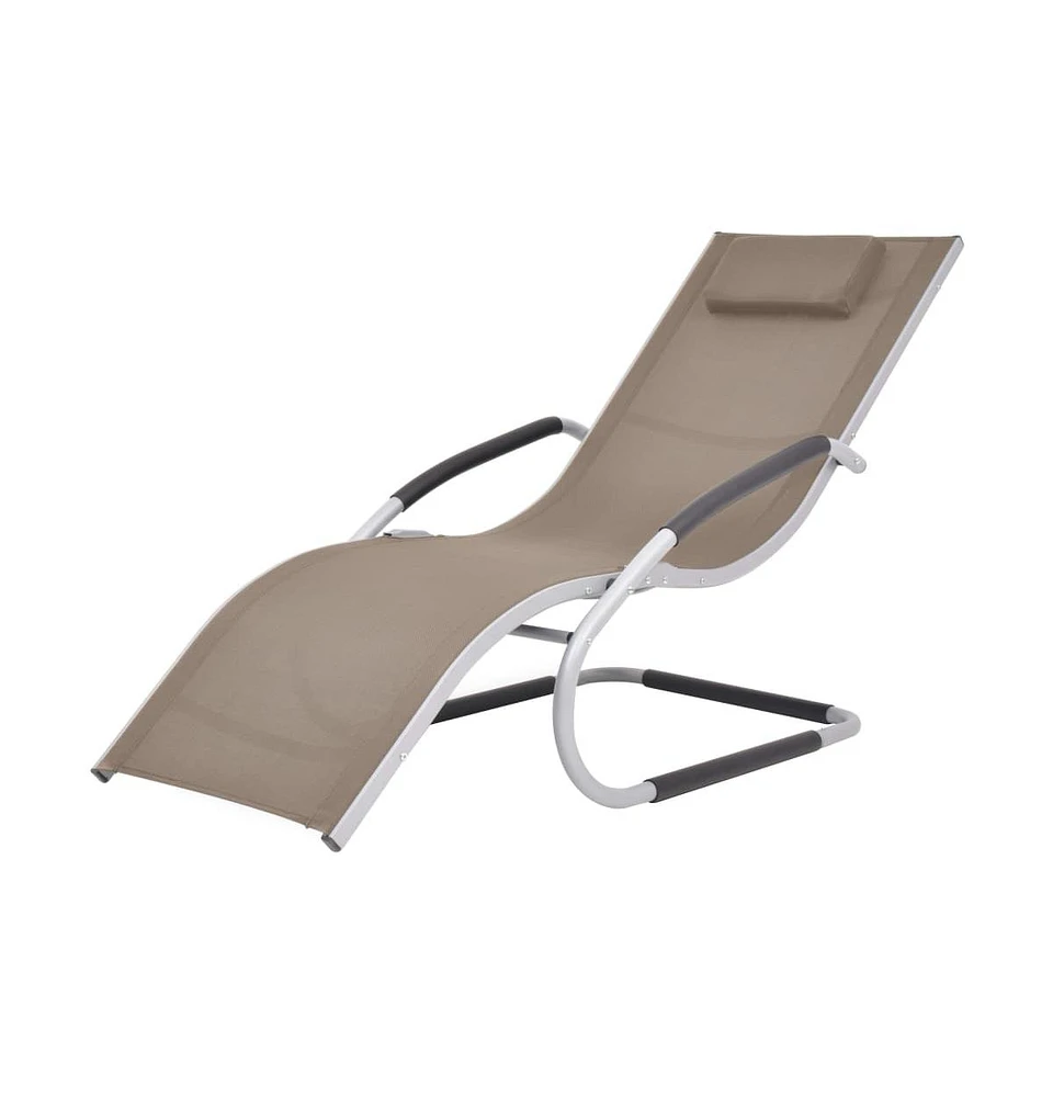 vidaXL Sun Lounger with Pillow Aluminum and Textilene Taupe