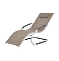 vidaXL Sun Lounger with Pillow Aluminum and Textilene Taupe